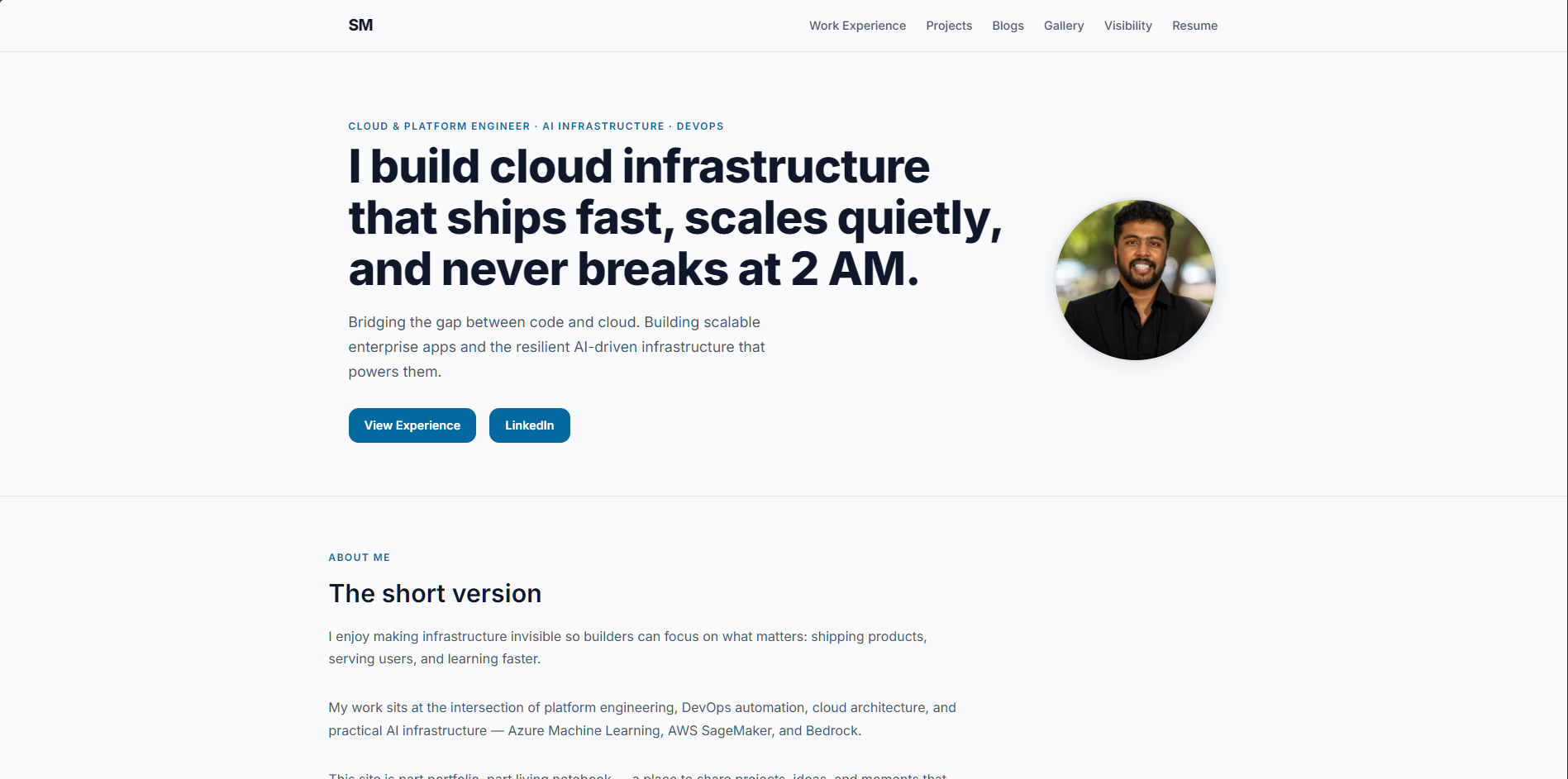 Portfolio site screenshot